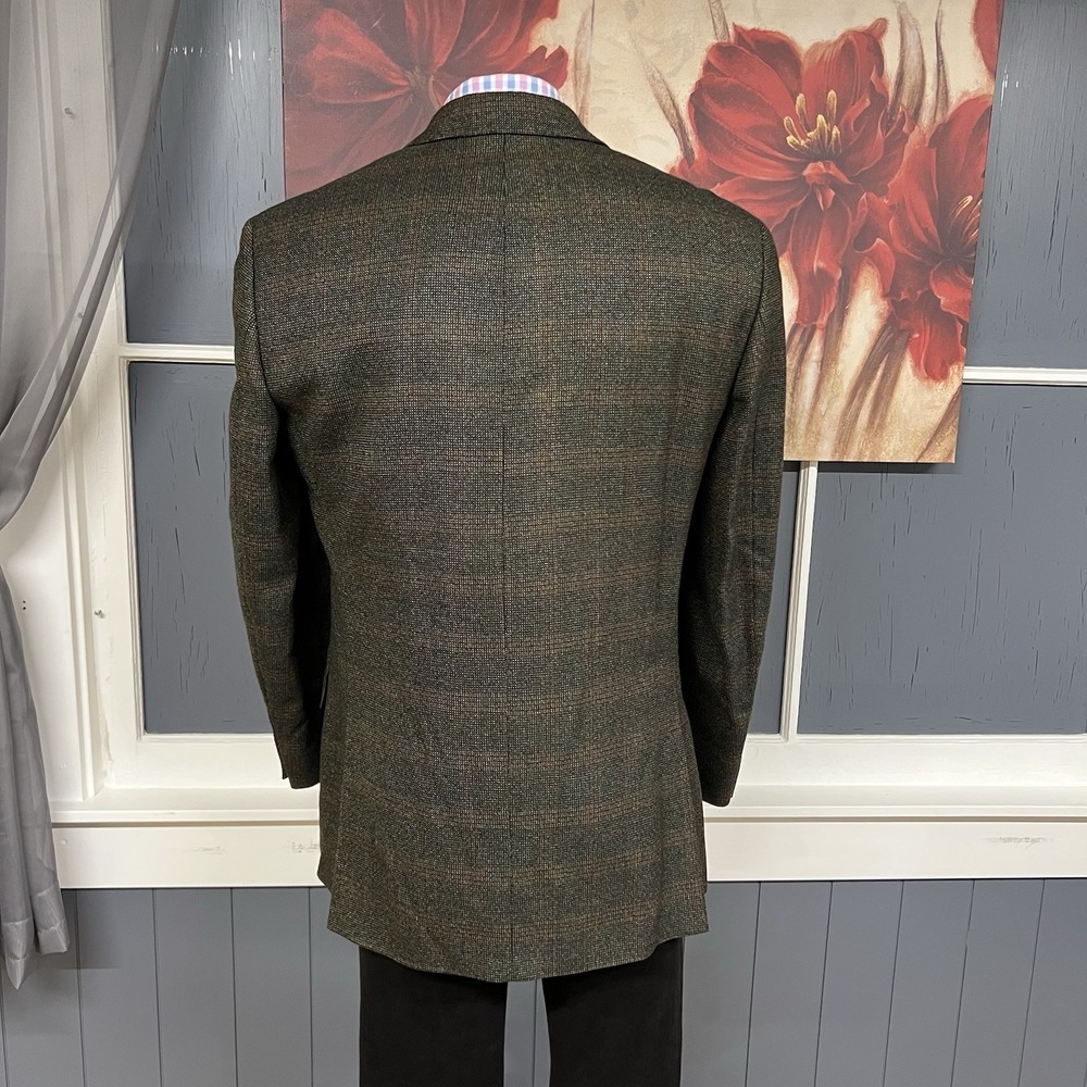 John W. Nordstrom Australian Merino Blazer Mens 42R Shoulder Pads 3 Button - Picture 3 of 12